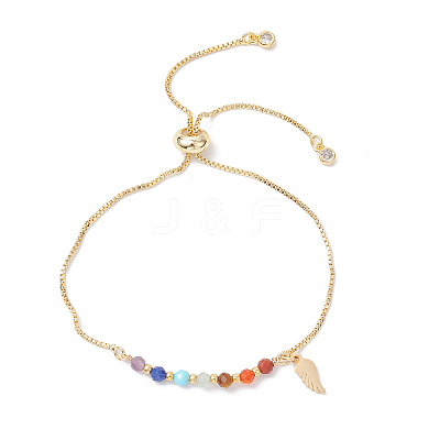 Chakra Brass Box Chain Slider Bracelets BJEW-JB12602-02-1