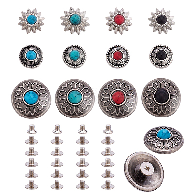 Alloy Coin Screwback Rivets DIY-NB0013-18-1