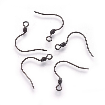 304 Stainless Steel Earring Hooks Ion Plating(IP) STAS-O119-07B-1