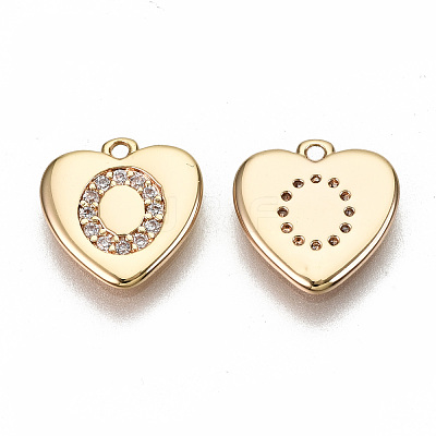 Brass Micro Pave Clear Cubic Zirconia Charms KK-N231-234O-NF-1