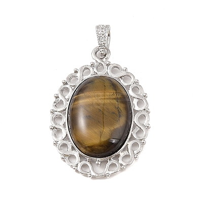 Natural Tiger Eye Pendants G-A226-03P-04-1