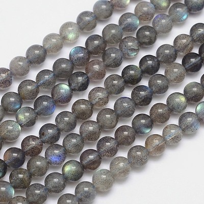 Natural Labradorite Round Bead Strands G-I156-06-6mm-1