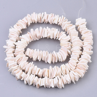 Natural Pink Shell Bead Strands X-SSHEL-N034-20-1