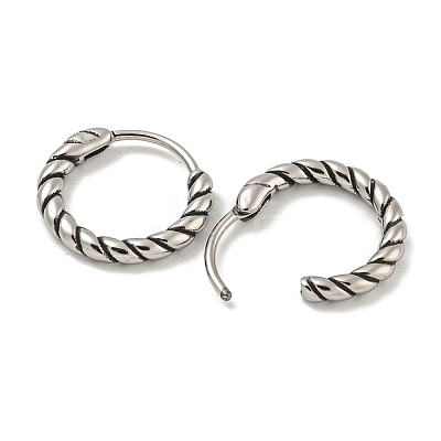 316 Surgical Stainless Steel Hoop Earrings EJEW-D096-19B-AS-1
