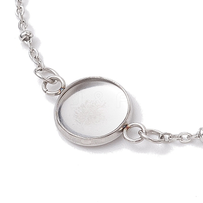 Tarnish Resistant 304 Stainless Steel Satellite Chain Bracelet Makings BJEW-JB10587-01-1