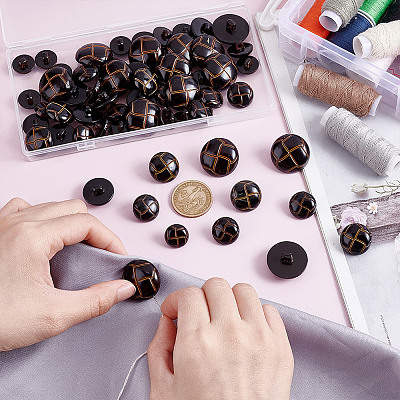 60Pcs 4 Style Plastic Shank Buttons BUTT-HY0001-19A-1