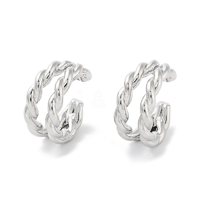 Rack Plating Brass Cuff Ring EJEW-C081-16P-1