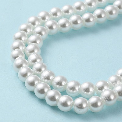 Baking Paint Pearlized Glass Pearl Round Bead Strands X-HY-Q003-6mm-01-1