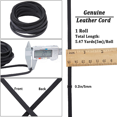 Flat Cowhide Leather Jewelry Cord LC-GF0001-10A-04-1