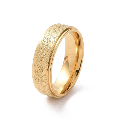 Textured 201 Stainless Steel Flat Finger Ring for Women RJEW-I089-36G-1