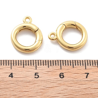 Rack Plating Brass Spring Gate Rings KK-H449-58G-02-NR-1