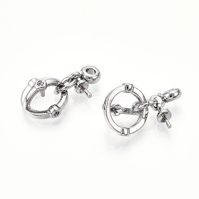 Brass Micro Pave Cubic Zirconia Peg Bails Pendants KK-U056-56P-1