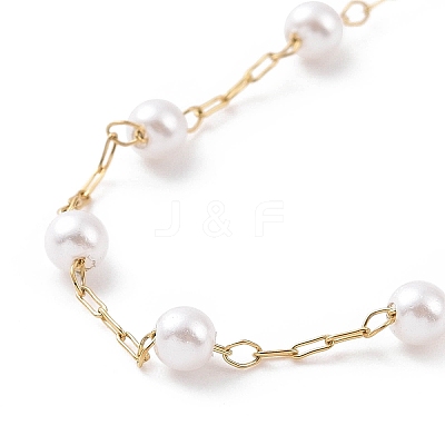 PVD Vacuum Plating 304 Stainless Steel Beaded Necklaces NJEW-E064-03G-1