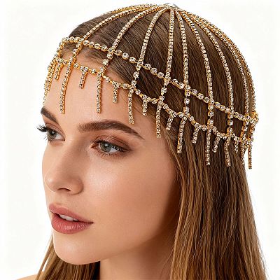 Alloy Rhinestone Headbands AJEW-WH20020-247G-1