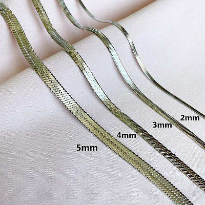304 Stainless Steel Snake Chain Necklaces for Women WG80FEF-24-1