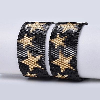 Japanese Seed Beads Woven Braided Bead Bracelets BJEW-P256-E04-1