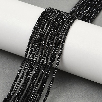 Natural Black Spinel Beads Strands X-G-P553-F08-01-1