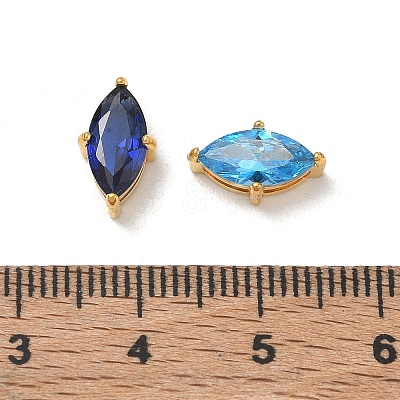 304 Stainless Steel Pave Cubic Zirconia Charms CU-CBABCF3-02G-1