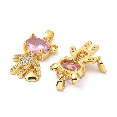 Brass Micro Pave Cubic Zirconia Pendants KK-G533-14G-02-1