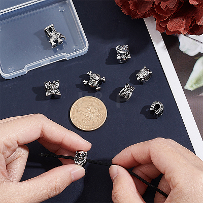 8Pcs 8 Style 304 Stainless Steel European Beads STAS-UN0040-31-1