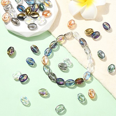 100Pcs 10 Colors Electroplate Glass Beads EGLA-CJ0001-26-1