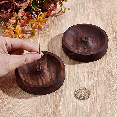 Wood Incense Burners Holder AJEW-WH0696-785-1