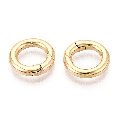Brass Spring Gate Rings KK-T078-20G-03-1