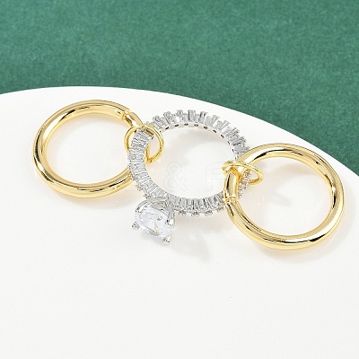Brass Micro Pave Cubic Zirconia Plain Band Finger Rings for Women RJEW-P160-01C-G01-1