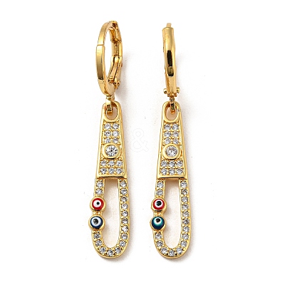 Golden Brass Dangle Leverback Earrings EJEW-A033-17G-02-1