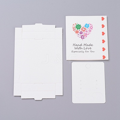 Kraft Paper Boxes and Earring Jewelry Display Cards CON-L015-A08-1