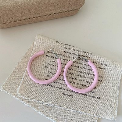 Alloy Epoxy Hoop Earrings FS-WG979F0-05-1