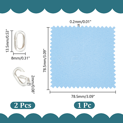 2Pcs Oval Spring Gate Rings FIND-UN0003-34B-1