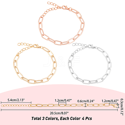 Alloy Paperclip Chain Bracelets BJEW-NB0001-02-RS-1