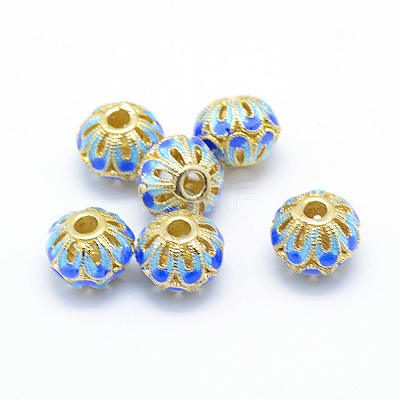Electroplate Brass Enamel Beads KK-K185-02A-RS-1