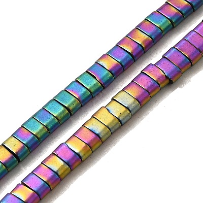 2-Hole Electroplated Synthetic Non-magnetic Hematite Beads Strands G-L613-A01-01E-1