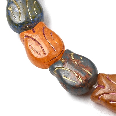 Painted Glass Beads Strands GLAA-Z021-20A-1