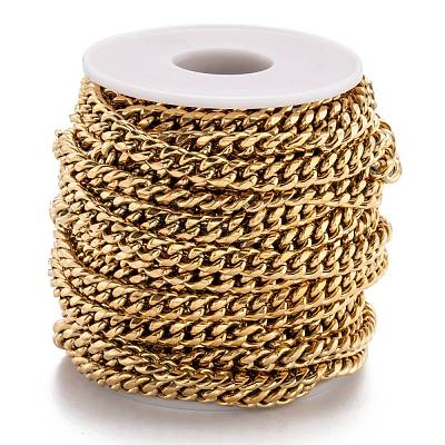 304 Stainless Steel Cuban Link Chain STAS-B019-02A-G-1