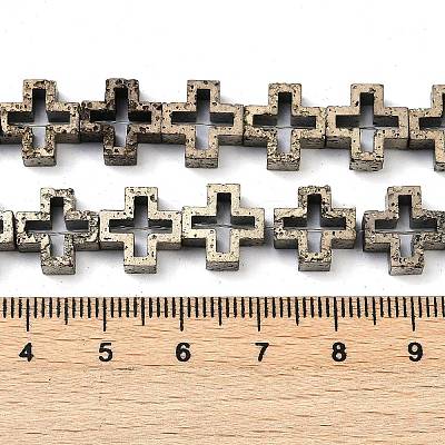 Electroplated Natural Lava Rock Beads Strands G-K388-02G-1