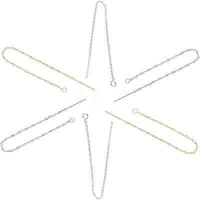 9 Pairs 3 Colors Brass Stud Earring Findings KK-UN0001-06-1