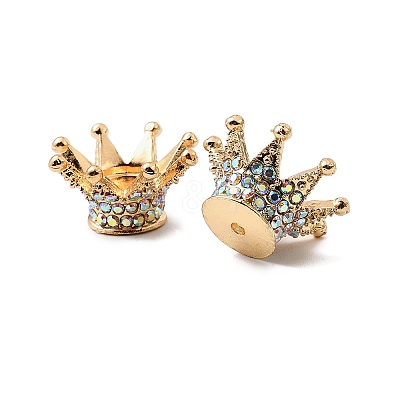 Alloy Rhinestone Crown Beads FIND-NH0001-19G-1