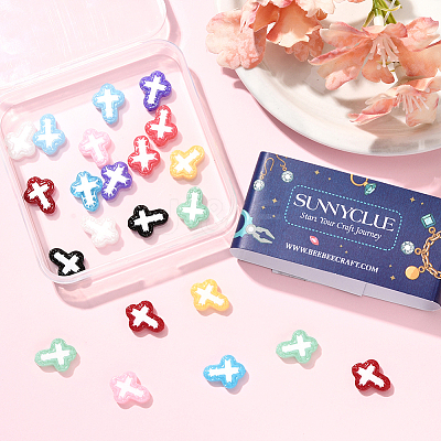 20Pcs 10 Colors Glass Beads Enamel Beads BLOW-SC0001-03-1