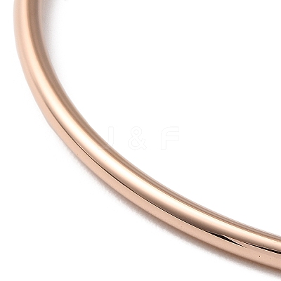 Ion Plating(IP) 304 Stainless Steel Simple Plain Bangle for Women BJEW-F461-01A-RG-1