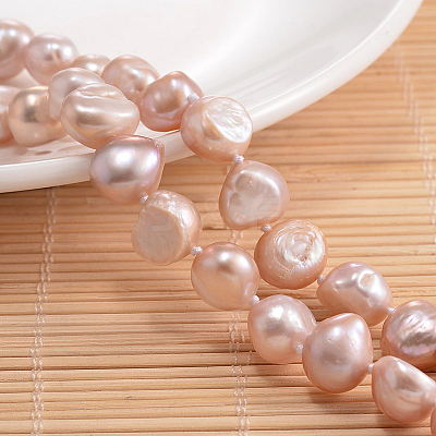 Natural Pearl Nuggets Beaded Necklace NJEW-P126-A-01A-01-1