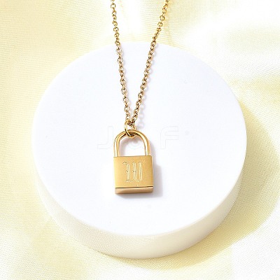 304 Stainless Steel Rolo Chain Pendant Necklaces NJEW-S444-01G-23-1