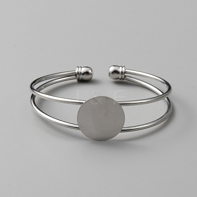 Brass Double Wire Cuff Bangle Makings KK-WH0031-31P-1