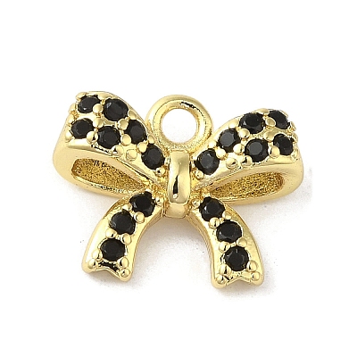 Rack Plating Brass Micro Pave Cubic Zirconia Pendants X-KK-C052-28G-01-1