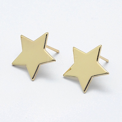 Brass Stud Earring Findings X-KK-F728-10G-NF-1