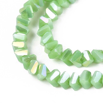 Electroplate Opaque Glass Beads Strands GLAA-N022-4mm-16-1