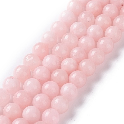 Natural White Jade Imitation Pink Opal Beads Strands G-I299-F05-8mm-1