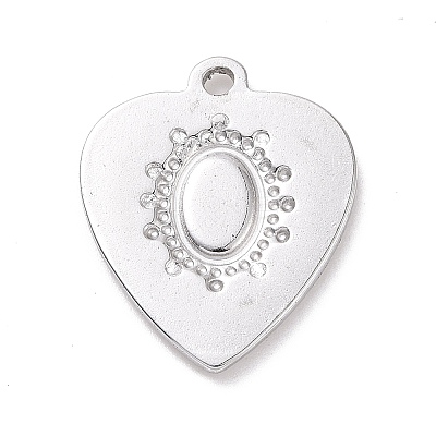 Non-Tarnish 304 Stainless Steel Pendant Cabochon Settings STAS-G287-11P-1